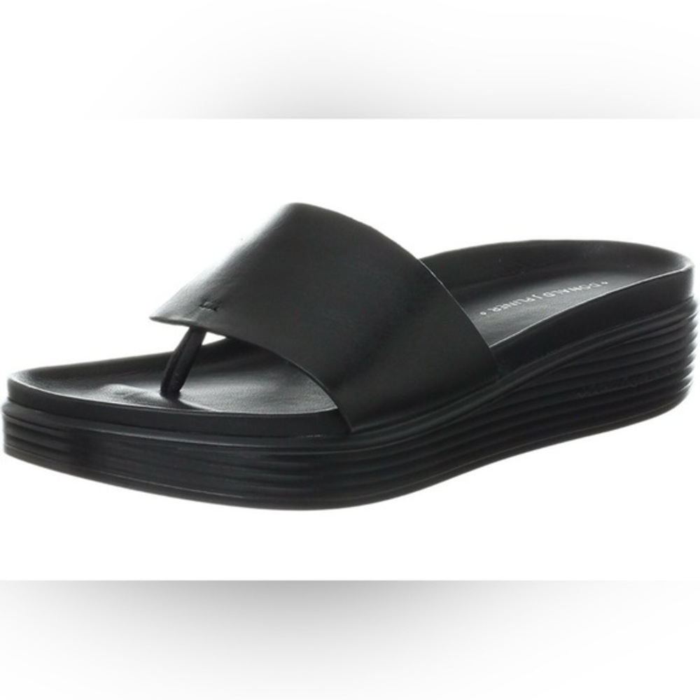 Donald Pliner Vachetta Leather Platform Sandals – Black – Size 8.5